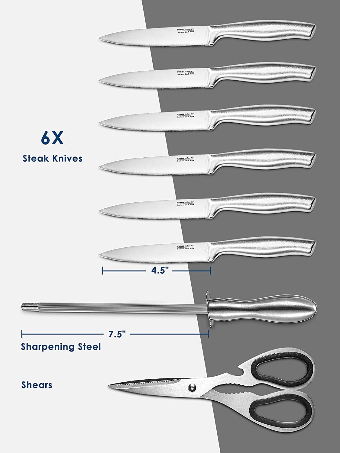 KD 14 PCS Stainless Steel Kitchen Knife Set with Block – Knife Depot Co.