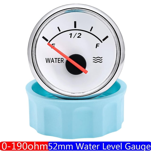 New Red Light 2" 52mm Water Level Gauge+water Level Sensor 100~600mm For Car Boat Motorcycle 0-190 Ohm Water Tank Meter 12v 24v