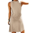 thumbnail image 5 of Sleeveless V-Neck Cross Knot Slim Fit A-Line Casual Dress, 5 of 5