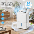 thumbnail image 3 of Kesnos 2,500 Sq. Ft. 30 Pint Dehumidifier for Bedroom & Basement, Ultra-Quiet Portable Dehumidifier with 4 Modes, Auto Defrost, 10 Pint DOE, 3 of 11