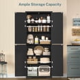 thumbnail image 4 of TEENFON 67" Kitchen Pantry Cabinet with 4 Doors, Farmhouse Pantry Cabinet with Adjustable Shelves, Storage Cabinet for Kitchen, Bathroom, Black, 4 of 7