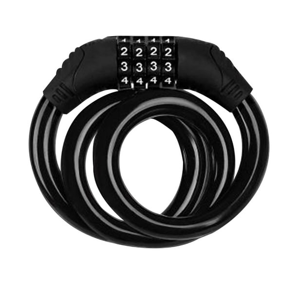 Bike Lock Cable Resettable Combination Coiling Bicycle Lock Heavy Duty Anti Theft Cable Locks 3721