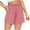 Pink, variant on Buigttklop Women'S Short Plus Size Women'S Summer Casual Elastic Waist Bandage Pocket Short Pant