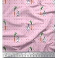 thumbnail image 1 of Soimoi Moss Georgette Fabric Carrot & Rabbit Dots Printed Craft Fabric by the Yard 42 Inch Wide, 1 of 3