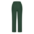 thumbnail image 5 of ZACPNCV Women's Elasticated Waist Full Length Casual Pants Nine-Point Pants Green, 5 of 6