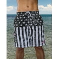 thumbnail image 4 of Men's American Flag Quick-Dry Swim Trunks with Cargo Pocket - Brushed Microfiber Board Shorts for Swimming, Surfing & Beach-7111-6-Md, 4 of 7