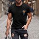 thumbnail image 3 of Camisas de Manga Larga para Hombres Casual Impreso Cuello Girado Abajo, Lado Dividido Botón Abajo Blusa para Al Aire Libre, Diario Y Primavera Verano, 3 of 5