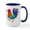 White/Navy Inside, variant on CafePress - De Colores Rooster Mugs - 15 oz Ceramic Large White Novelty Mug