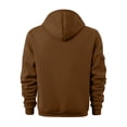 thumbnail image 5 of Men's Zip Up Hoodie with Arm Pocket, Casual Cardigan Style Sweatshirt, Large Size Fleece Jacket for Streetwear, Christmas Gift, Fall Winter Comfort and Travel,Brown,XL, 5 of 5