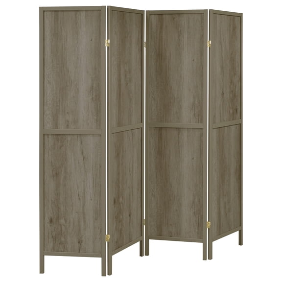Coaster Deepika 4-Panel Room Divider Folding Screen, Grey Driftwood