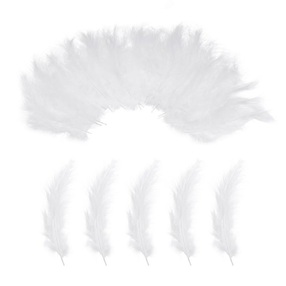 200 Pack Fluffy Turkey Marabou Feather,White Natural Turkey Feather