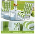 thumbnail image 4 of High Back Patio Chair Cushions Set of 2, Waterproof Fade Resistant Rocking Chair Cushion for Outdoor Patio, Lawn Chair Cushions（Green White）, 4 of 6