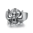 thumbnail image 6 of Vintage Ethnic Style Skull Biker Rings Mens 14K White Gold Rock Punk Gothic Skull Ring Fashion Party Jewelry Gifts, 6 of 8