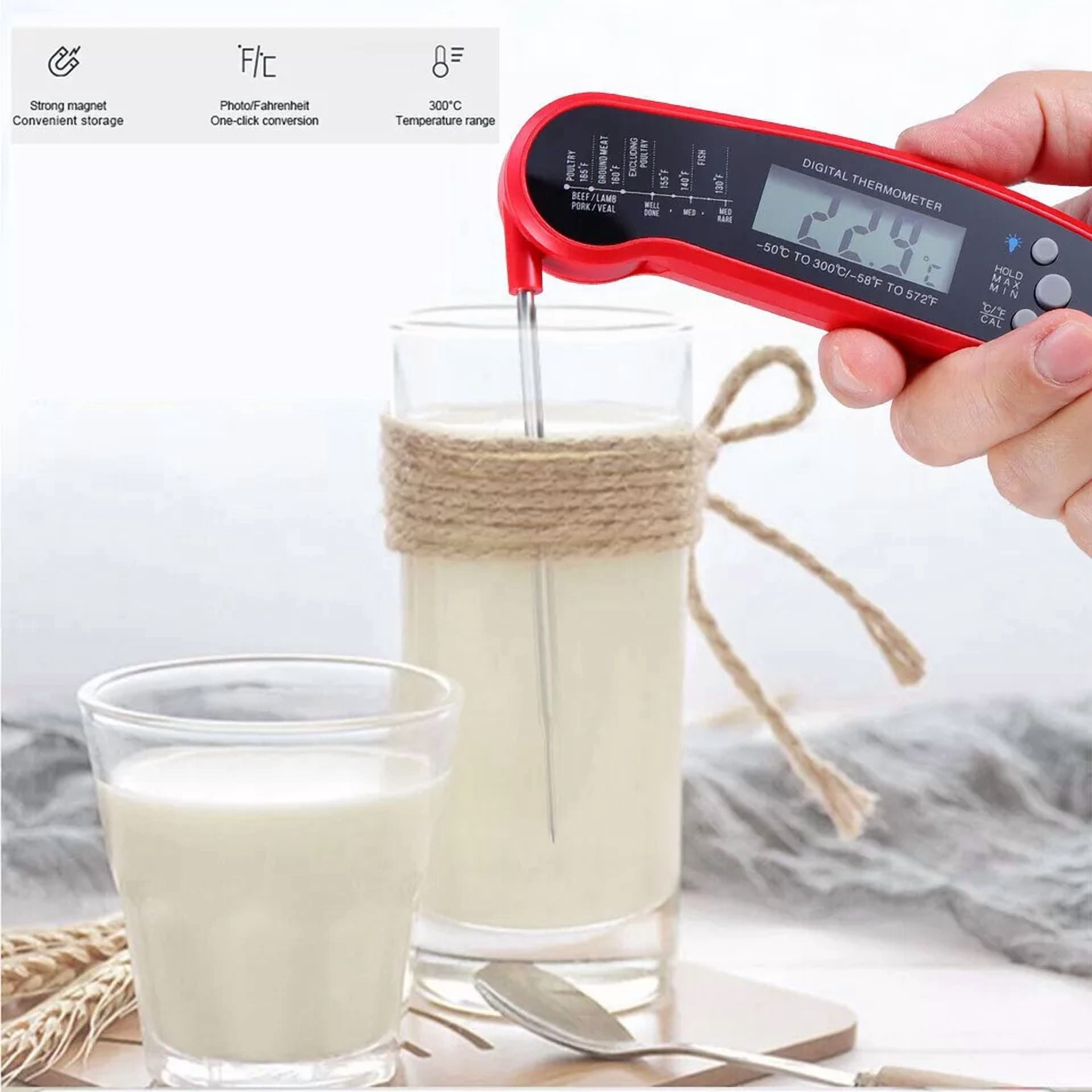 CIRCLE- Instant Read Digital Meat Thermometer Fast For Kitchen Food Bbq Cooking Grilling