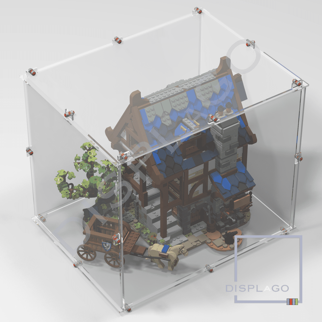 Display case for LEGO® #21325 Medieval Blacksmith. Display case for minifigures. Star Wars® display case. Compatible LEGO® display