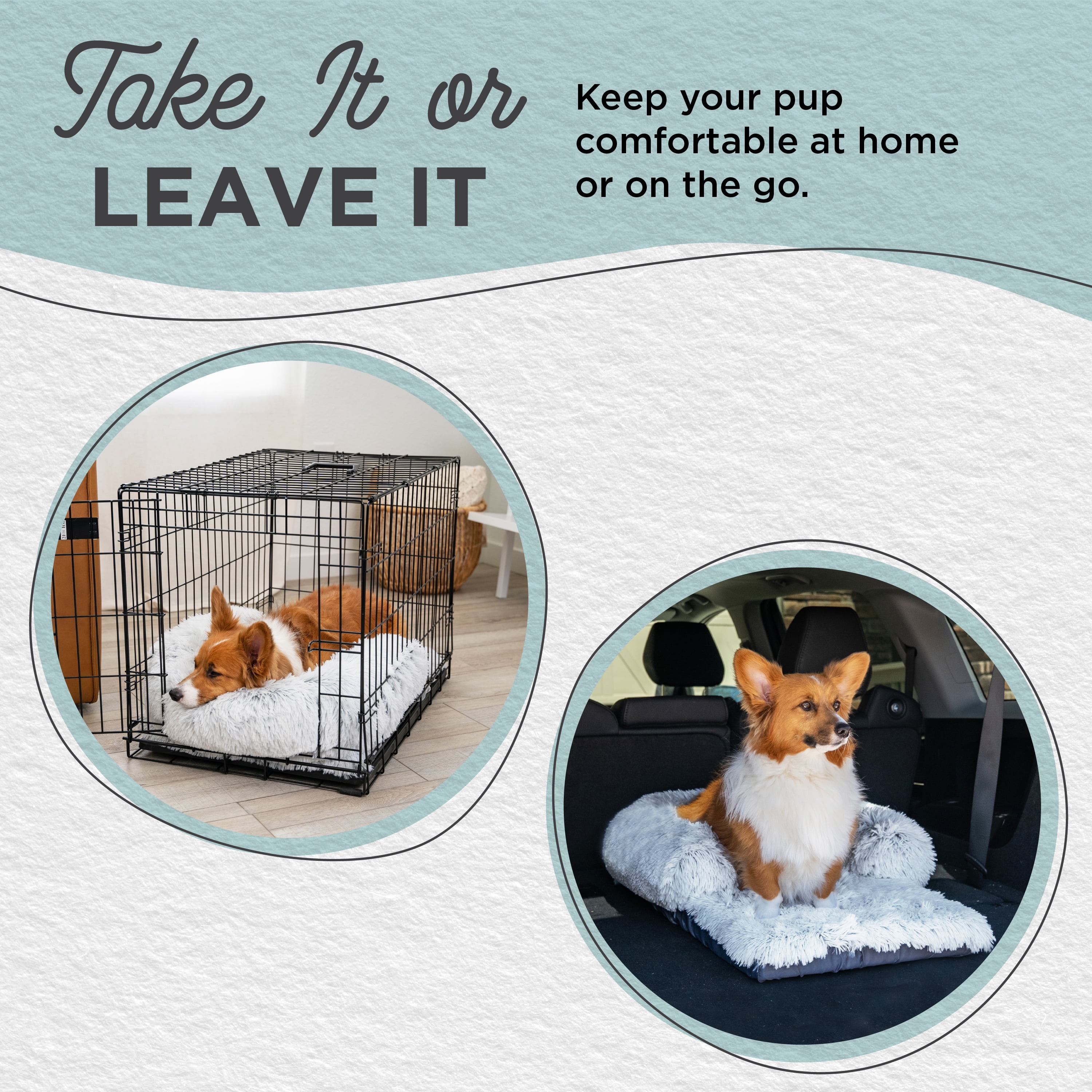 Best Friends by Sheri Nap Mat Dog Bed with Bolster - Washable Crate Pad and Removable Cover, Frost, 30x17