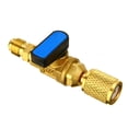 thumbnail image 2 of 3Pcs/Set Brass R410A Refrigerant Straight Ball Valves AC Charging Hoses Brass 1/4" Male To 1/4" / 5/16" Female Valve ,Long Lasting, 2 of 9