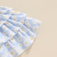 thumbnail image 6 of Kids Toddler Baby Girl Summer Outfits Short Sleeve T Shirts Tops Floral Daisy Tiered Ruffle Overall Dress Set 18M 2T 3T 4T 5T 6Y, 6 of 7