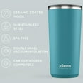 thumbnail image 6 of The Clean Hydration 20 oz Insulated Stainless Steel Travel Mug with Ceramic Inner Coating and No Metal Taste - Aqua, 6 of 7