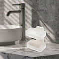 thumbnail image 2 of Unique Bargains 1 Pc Wall Mounted Soap Dish Double Layer Clear Soap Dish for Bathroom Kitchen 4.96"x3.39"x6.22" Clear, 2 of 6
