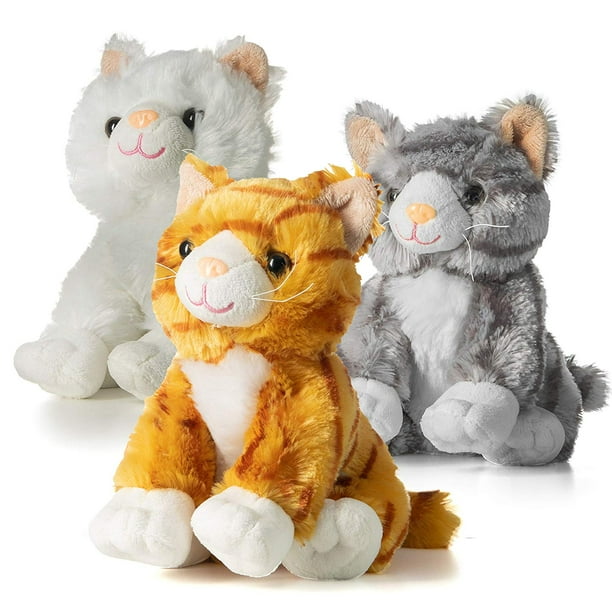 Prextex 10-Inch-Tall Realistic Looking Big Plush Stuffed Animals Cats