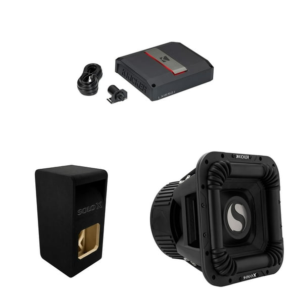 Kicker SOLOX 49L7X121 12" Subwoofer & Enclosure with 51LX16501 Mono Amp Bundle