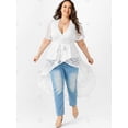 thumbnail image 2 of Top Largo Asimétrico Encaje Tamaño Plus Rosegal Blusas Tallas Grandes, 2 of 5
