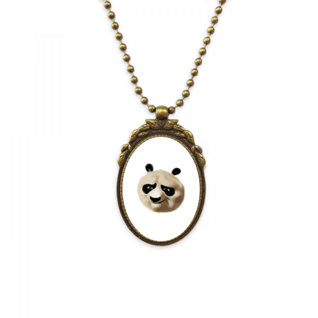 Grand Chat Panda Collier Antique Animal Chinois Pendentif Perle Vintage Porte-Clés
