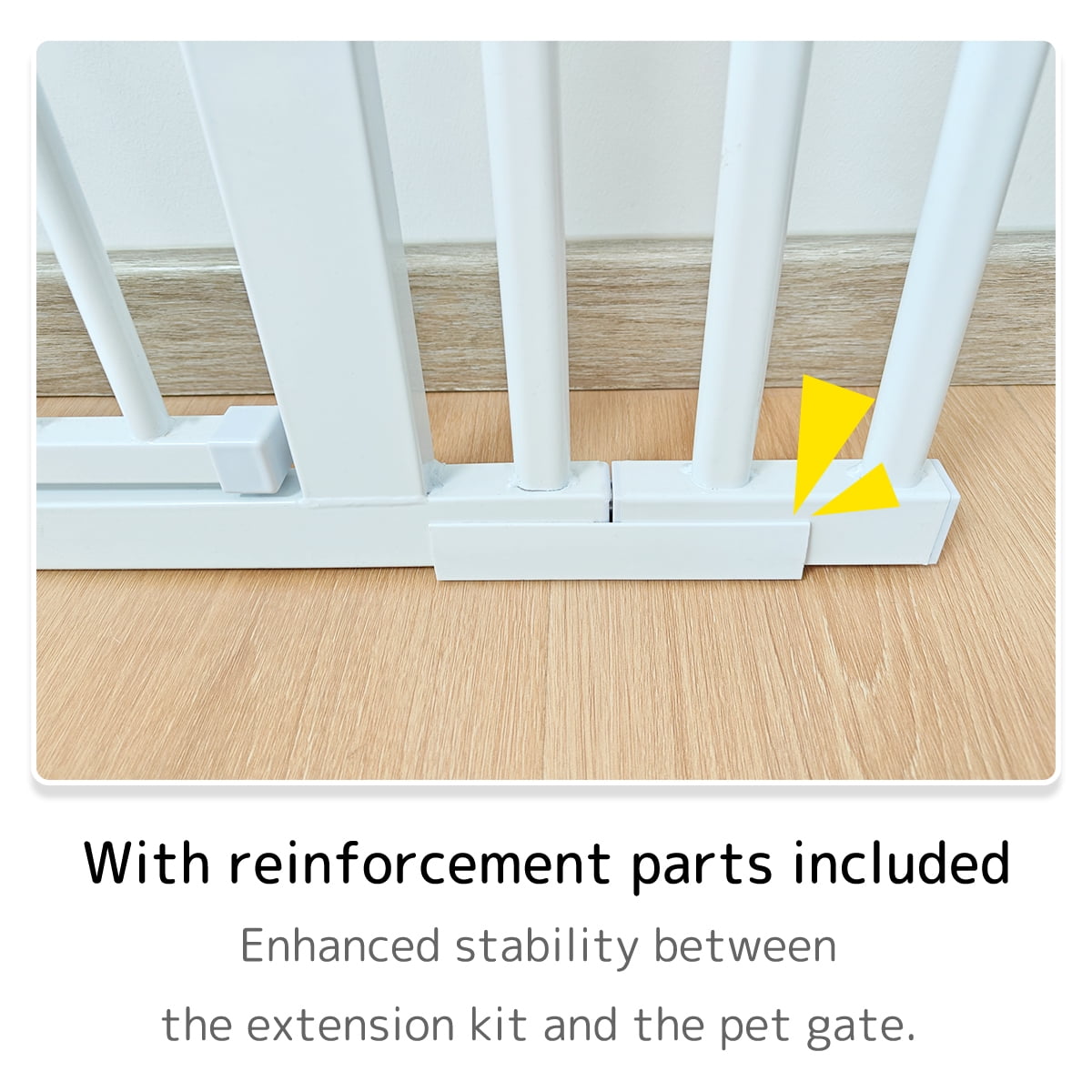 Lumizone Extra Tall Cat Gate Extension Kit 55.12" High Pressure Mounted White 12.60" 2025 New Extra Wide 1.37" Gap No Drilling Tall Pet Gate for Dogs