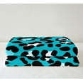 thumbnail image 3 of Animal Print Throw Blanket for Couch Leopard Print Fleece Blanket, African Safari Wildlife Sherpa Blanket Black Blue Blanket, Cheetah Bed Blanket Luxurious Room Decoratives, 3 of 6
