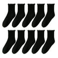 thumbnail image 3 of 5 Pairs Breathable Women Ruffle Ankle Socks Soft Stretchy Ribbed Knitted Frilly Crew Socks for Daily Wear Fashion Gift, 3 of 10
