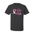 thumbnail image 2 of In October We Wear Pink Awareness Men's Graphic T-Shirt, Charcoal, 2XL, 2 of 3