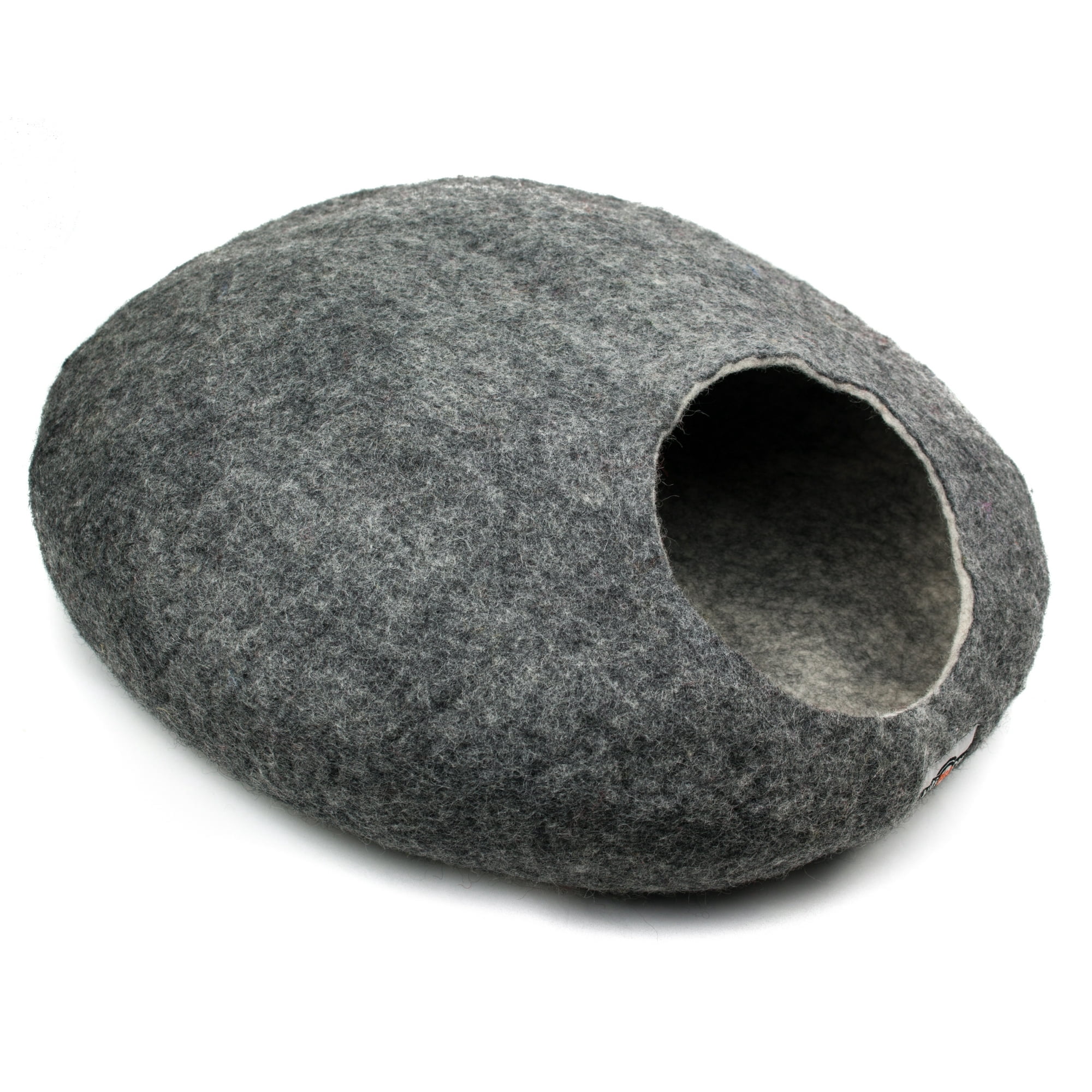 Yeti Dog Chew Pet Cave Bed, Cozy Ped Cave for Small Dogs and Cats, 100% New Zealand Wool, Grey