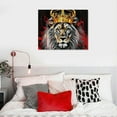 thumbnail image 5 of COMIO  2 Pieces Lion and Lioness Canvas Wall Art Black and White King and Queen with Gold Crown Picture Artwork Giclee Print Gallery Wrap for Bedroom Home Decor Ready to Hang, 5 of 5