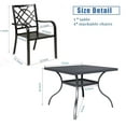 thumbnail image 5 of SOLAURA 5 Piece Metal Square Outdoor Dining Sets, Black, 5 of 5
