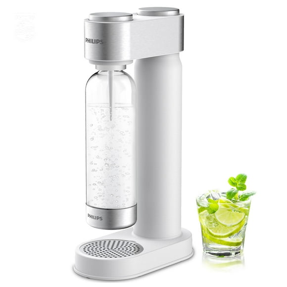 Philips - Máquina para hacer agua con gas de acero inoxidable para el hogar con botella de carbonatación de 1 L, sin BPA, compatible con cualquier carbonatador de intercambio de CO2 de 60 L