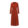 thumbnail image 5 of IROINNID Long Sleeve Dress for Women Fall Dress Full-Length Formal Dress Spring V-Neck Solid Slimming Long Sleeve Dress,Red, 5 of 5
