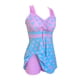 thumbnail image 5 of Augper Women's Conservative Polka Suspender Split Swimsuit Set, 5 of 8