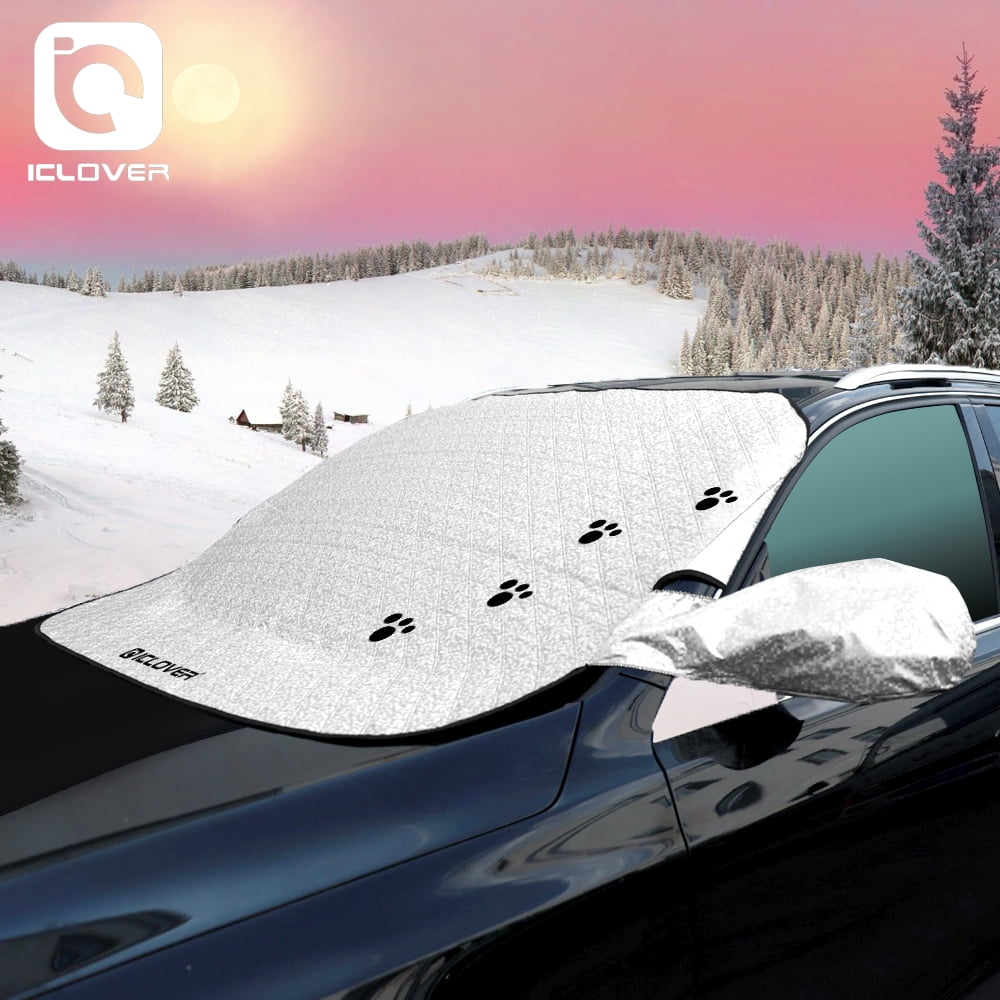 IClover Winter Snow Cover & Car Windshield with Edge Shade Ice Frost Sun Rain Resistant