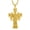 F, variant on St. Jude Cross Pendant Necklace for Men Women, 14K Gold Plated Crucifix with Staff & Holy Image, Patron Saint of Difficult Situations Catholic Jewelry Gift