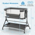 thumbnail image 3 of Costway Height Adjustable Bedside Sleeper Baby Crib with Storage Bag 0-6 Months Gray, 3 of 9