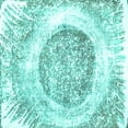 thumbnail image 1 of Ahgly Company Machine Washable Indoor Square Abstract Turquoise Blue Contemporary Area Rugs, 7' Square, 1 of 4