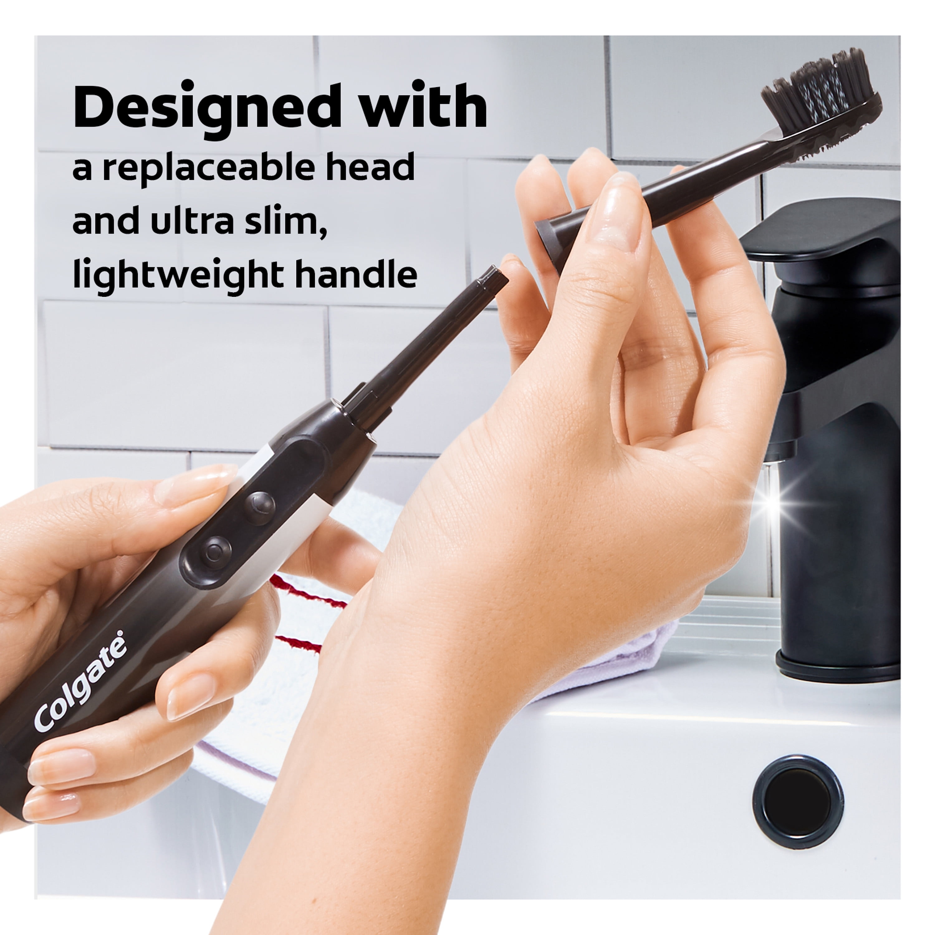(3 pack) Colgate 360 Power Charcoal Battery Operated Toothbrush, Black, 1 AA Battery Included
