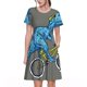 thumbnail image 1 of Balery Fun Riding Dinosaur Vestidos sueltos de manga corta para mujer, vestidos de verano 2025, vestidos casuales de corte A con vuelo., 1 of 6