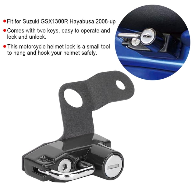 Helmet Lock, Motorcycle Modification Aluminum Alloy Mount Hook Fit For GSX1300R 2008+Black 2008+