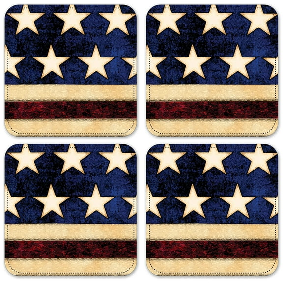 Vinyl Drink Coasters - Set of 4 - Old Flag