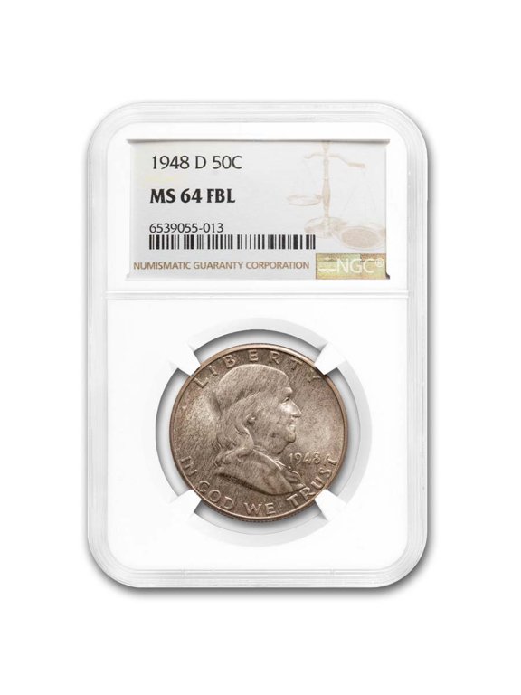 Collectible 1948-D Franklin Half Dollar MS-64 NGC (FBL, Toned)