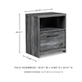thumbnail image 4 of Bowery Hill 1 Drawer Nightstand with USB Ports in Gray, 4 of 6