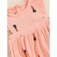 thumbnail image 7 of Suealasg Newborn Girl Outfit Fly Sleeve Cherry Carrot Print Romper +Bowknot Hairband Baby Girls Summer Cute Clothes, 7 of 7
