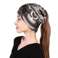 thumbnail image 2 of Camouflage Gray Beanie Skull Cap Lightweight Hip Hop Dwarf Hat Beanie Hat For Women Men, 2 of 7